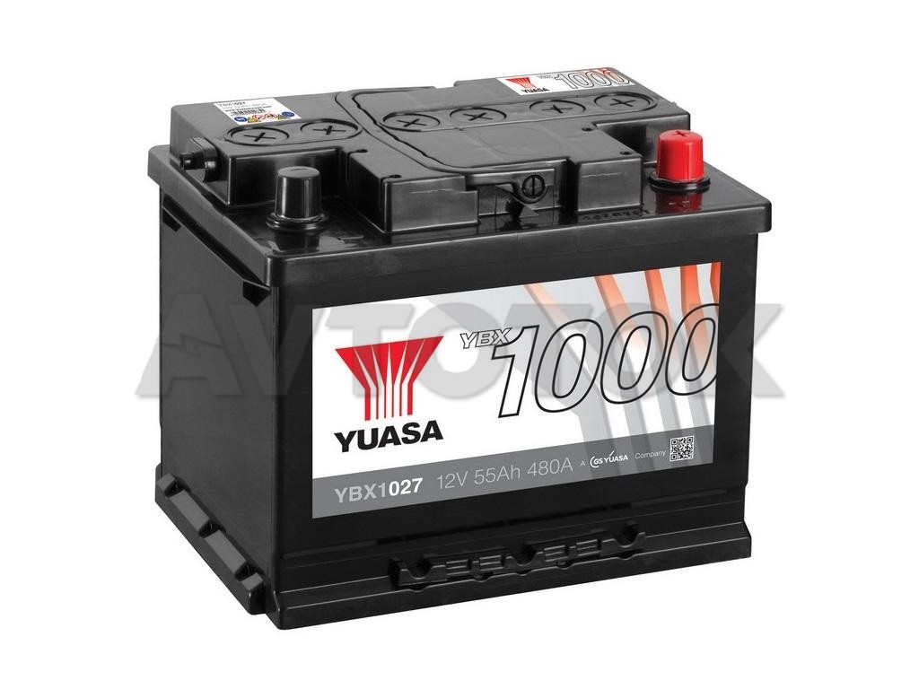 Аккумулятор YBX 1027 55 a/ч 480a (243х175х190)