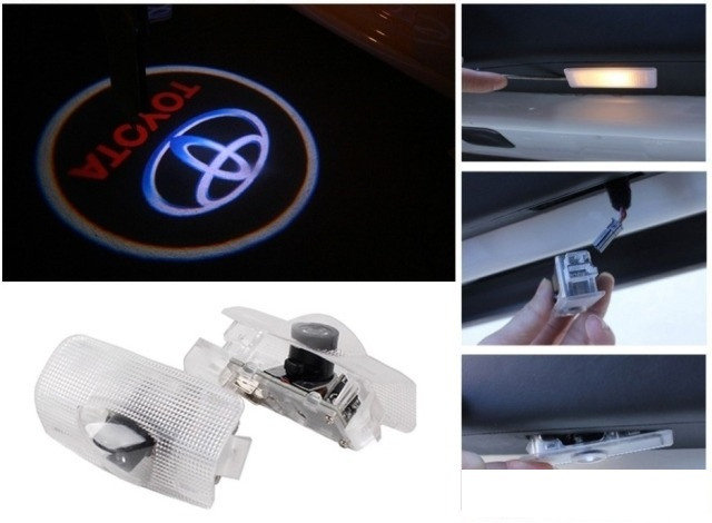 LED подсветка в дверь Toyota штатная