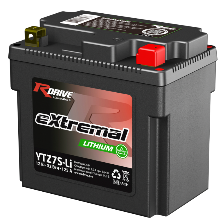 Аккумулятор мотоциклетный RDrive Extremal Lithium YTZ7S-LI