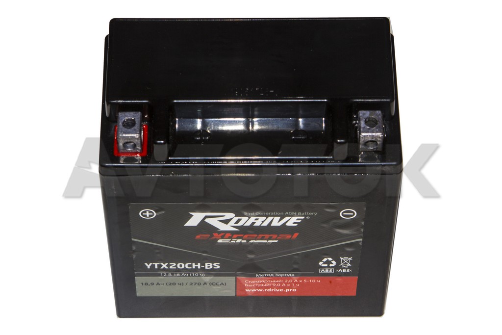 Аккумулятор Rdrive eXtremal Silver YTX20CH-BS 18 а/ч п.т.270а