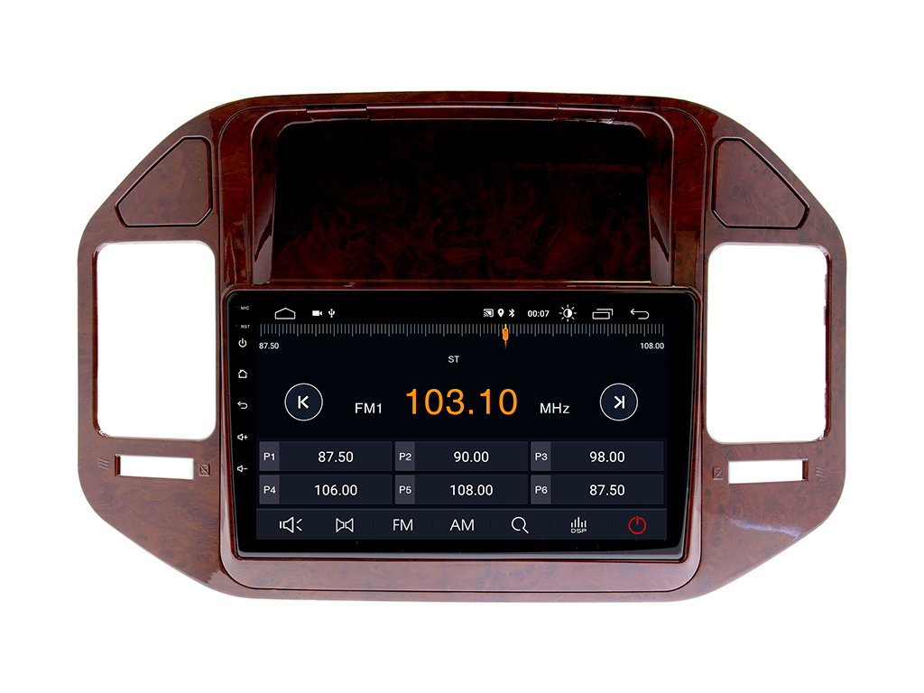 Штатная магнитола Mitsubishi Pajero III,  орех (1999 - 2006) DSP Android HT-7027