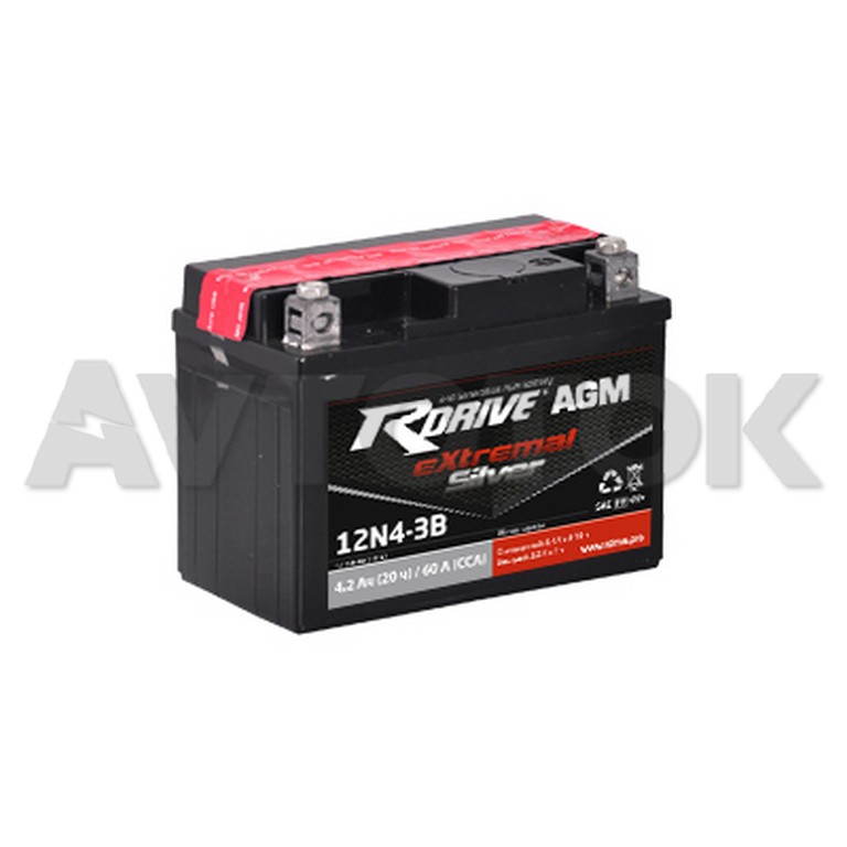 Аккумулятор Rdrive eXtremal Silver 12N4-3B 4.2а/ч п.т.60а