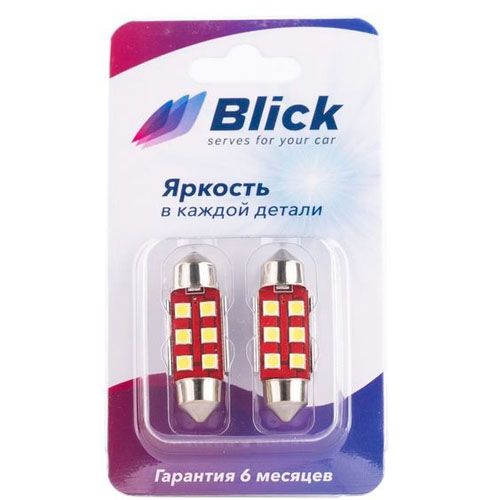 Лампа светодиодная Blick C5W-SJ-3030-31mm белый 12V 2шт Лампа светодиодная Blick C5W-SJ-3030-31mm белый 12V 2шт