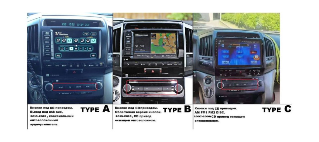 Установочный комплект для дисплеев MFA типа в Toyota Land Cruiser 2013 - 2015 (для авто с JBL) B