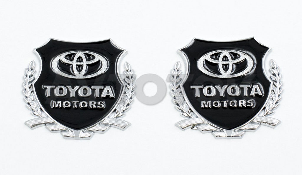 Эмблема металлическая с логотипом "Toyota Motors" (2шт) JHMS-01