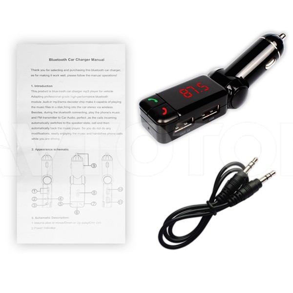 Модернизированный беспроводной Bluetooth Car Kit Радио Аудио MP3 плеер FM передатчик модулятор Handsfree USB зарядное устройство для телефона