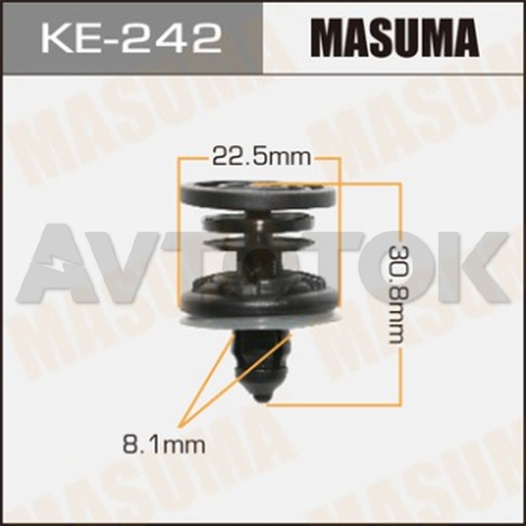 Клипса автомобильная (автокрепёж) Masuma 242-KE
