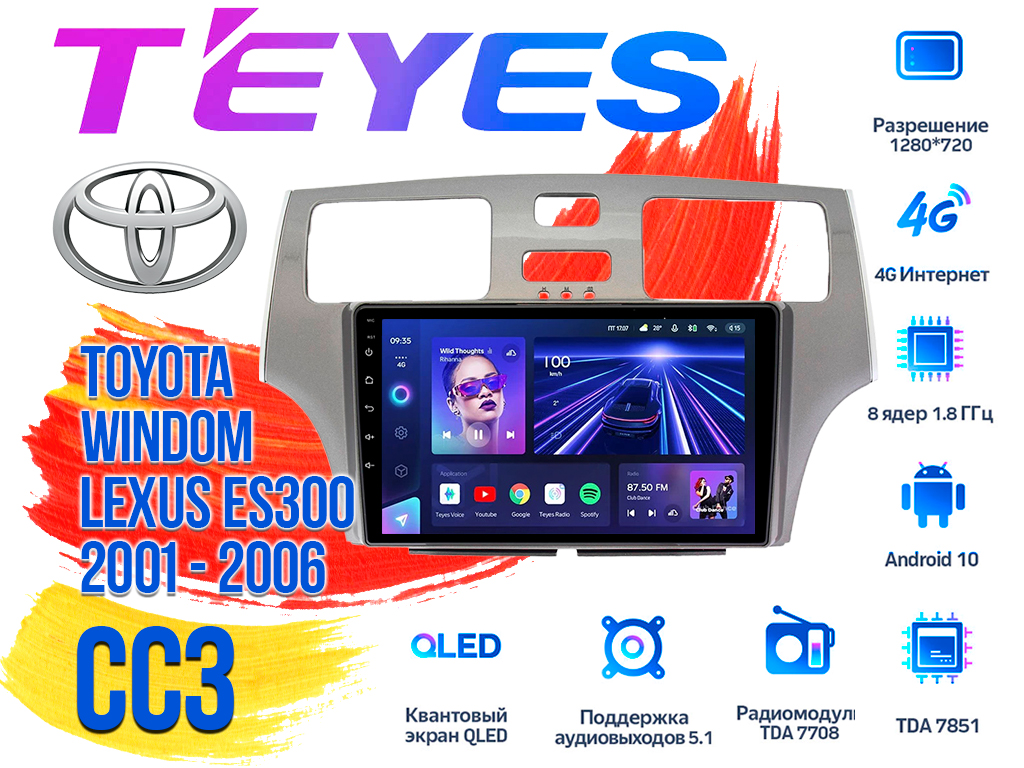 Штатная магнитола Toyota Windom, Lexus ES300 (2001 - 2006) TEYES CC3 DSP Android