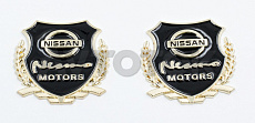 Эмблема металлическая с логотипом "Nissan Motors" (2шт) JHMS-02