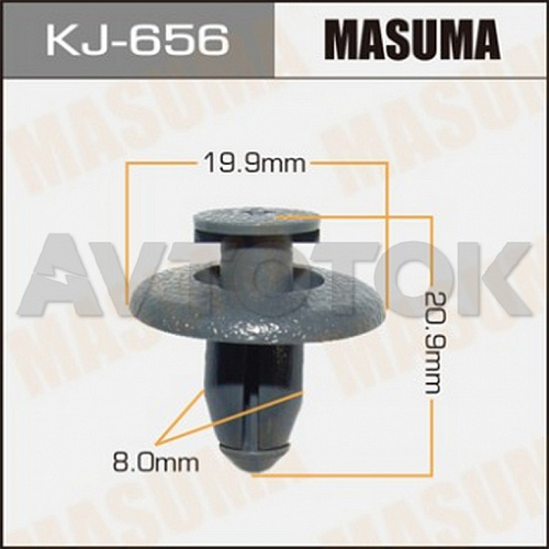 Клипса автомобильная (автокрепёж, салонная, серая) Masuma 656-KJ