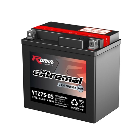 Аккумулятор Rdrive eXtremal Platinum YTZ7S-BS 6Ач п. т. 90а