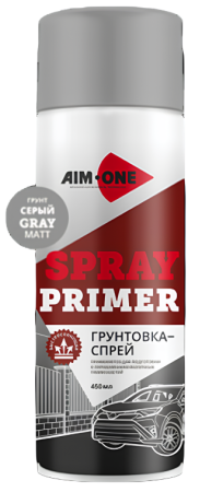 AIM-ONE грунтовка-спрей 450ml (серый матовый)