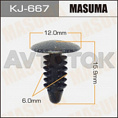 Клипса автомобильная (автокрепёж) Masuma 667-KJ
