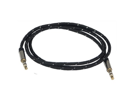 Кабель AUX AURA RCA-J11B миниджек, 3,5,>3.5 mm, черный 1 метр