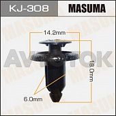 Клипса автомобильная (автокрепёж) Masuma 308-KJ