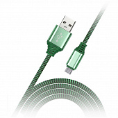 Кабель SMARTBUY USB microUSB кабель в нейлон. оплетке Socks, зеленый