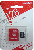 Карта памяти micro SD 128GB  Smart Buy Class10 UHS-I+SD адаптер