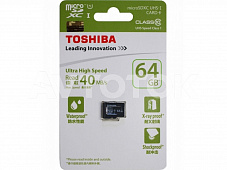 Карта памяти Toshiba, microSDHC, 64GB, Class 4