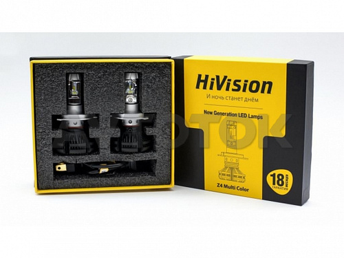Лампа светодиодная "HiVision" Headlight Z4 Multi Color (H4/3000K/6000K/8000K)