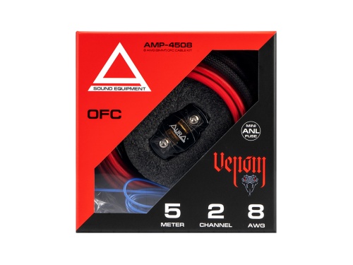 Aura AMP-4508  комплект кабелей для усилителя 2x8AWG 5 метров
