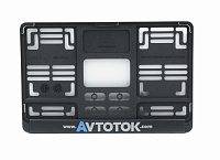 Рамка автомобильного номера "АВТОТОК" квадратная (черная) 290х170 RA-1.1