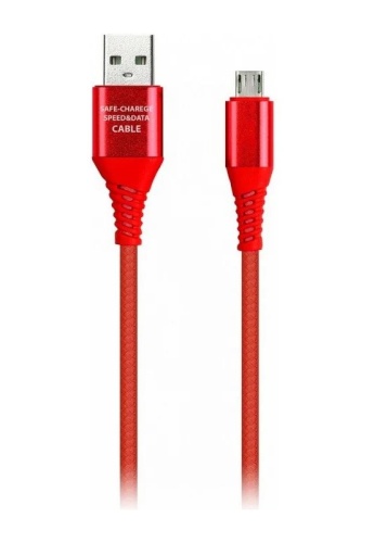Кабель SMARTBUY USB Micro в рез.оплет. Gear, 1м. мет.након., красный