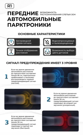 Teyes R1 парктроники передние Grey