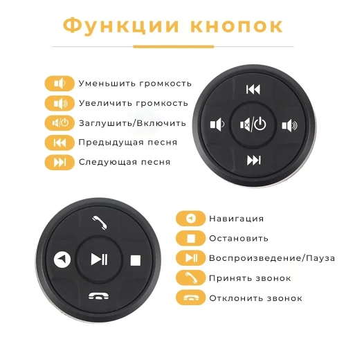 Кнопки руля универсальные круглые подсветка синяя