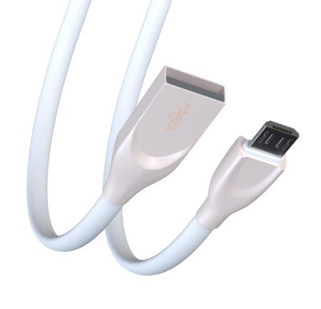 Кабель FORZA Flat White Micro USB, 1м, 2А, белый