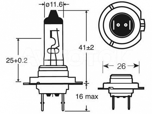 Лампа Луч 12V H7 100W (PX22d)
