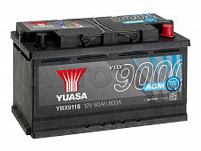 Аккумулятор YBX 9115 AGM 80 a/ч 800a (317х175х190)