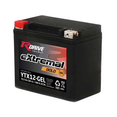 Аккумулятор Rdrive eXtremal Gold YTX12-GEL 10Ач 180а