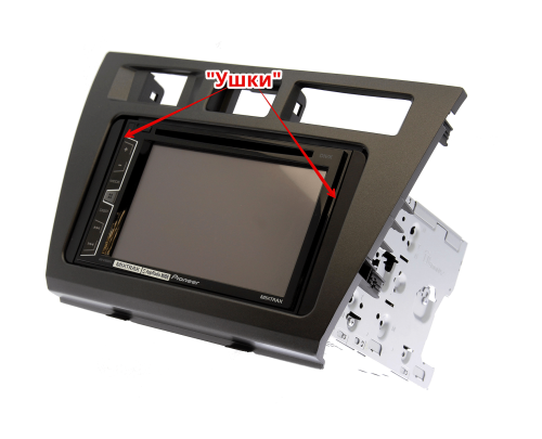 Рамка для установки в Nissan (расширительные ушки) черные