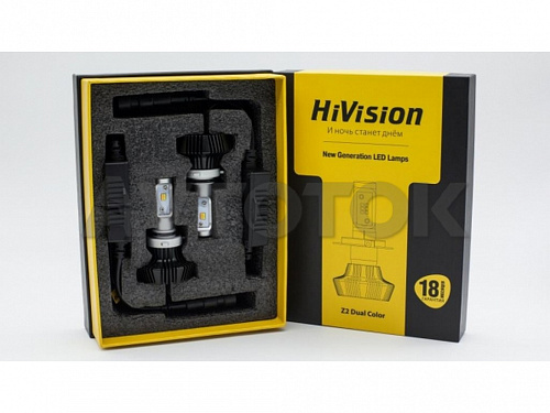 Лампа светодиодная "HiVision" Headlight Z2 Dual Color (9006) (HB4/3000/6000K)