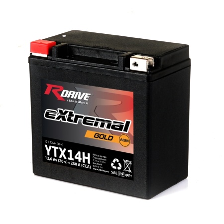 Аккумулятор Rdrive eXtremal Gold YTX14H 12А/ч п.т.230а NEW