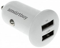 ЗУ в прикуриватель SmartBuy TURBO  2.4А+1 А, белое,  2 USB (SBP-2025)/62