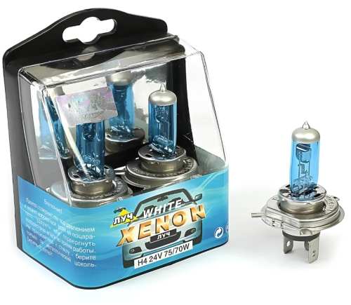 Лампа ЛУЧ White Plasma Xenon H4 24V 75/70W Pt43t