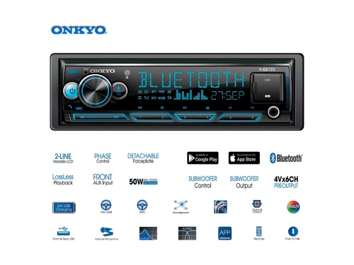 Onkyo X-QS723 LossLess USB BT DSP автомобильная процессорная магнитола