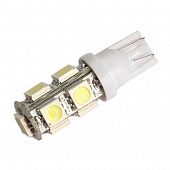 Лампа светодиодная Т10 (W2,1*9,5d) белая, 9 SMD 5050 диодов без цоколя
