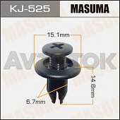 Клипса автомобильная (автокрепёж) Masuma 525-KJ
