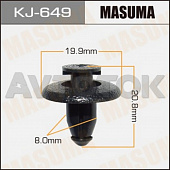 Клипса автомобильная (автокрепёж, салонная, чёрная) Masuma 649-KJ