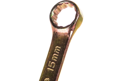 СИБРТЕХ ключ комбинированный 15мм (желтый цинк) 