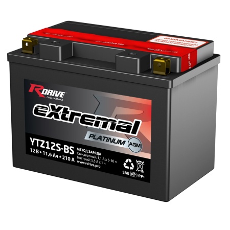 Аккумулятор Rdrive eXtremal Platinum YTZ12S-BS 11,6Ач 210а