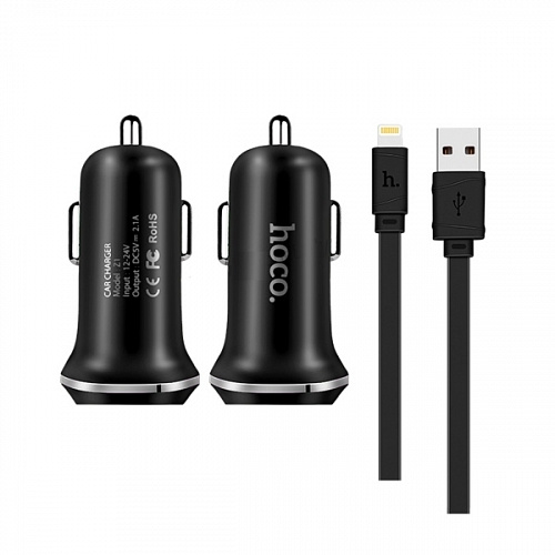 Автомобильная зарядка для Android - Hoco Z1 Charging Kit (black)