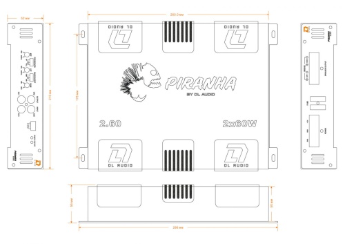 DL Audio Piranha 2.60 усилитель 