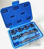 Набор головок для поврежденных болтов и гаек 11предм. (9-19 мм ) синий кейс