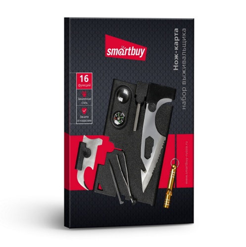 Нож-карточка Smartbuy Tools многофункциональный набор (16 функций)