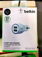 ЗУ в прикуриватель "Belkin" (2xUSB micro usb 1.2метр белый) 48810