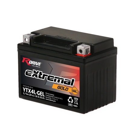 Аккумулятор Rdrive eXtremal Gold YTX4L-GEL 3Ач 60а