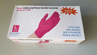 Перчатки Валли Пластик L розовый ( пачка 100шт )